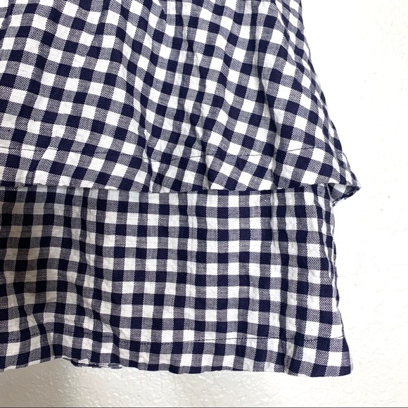 Madewell blue/white gingham tiered mini skirt xs - Picture 4 of 7